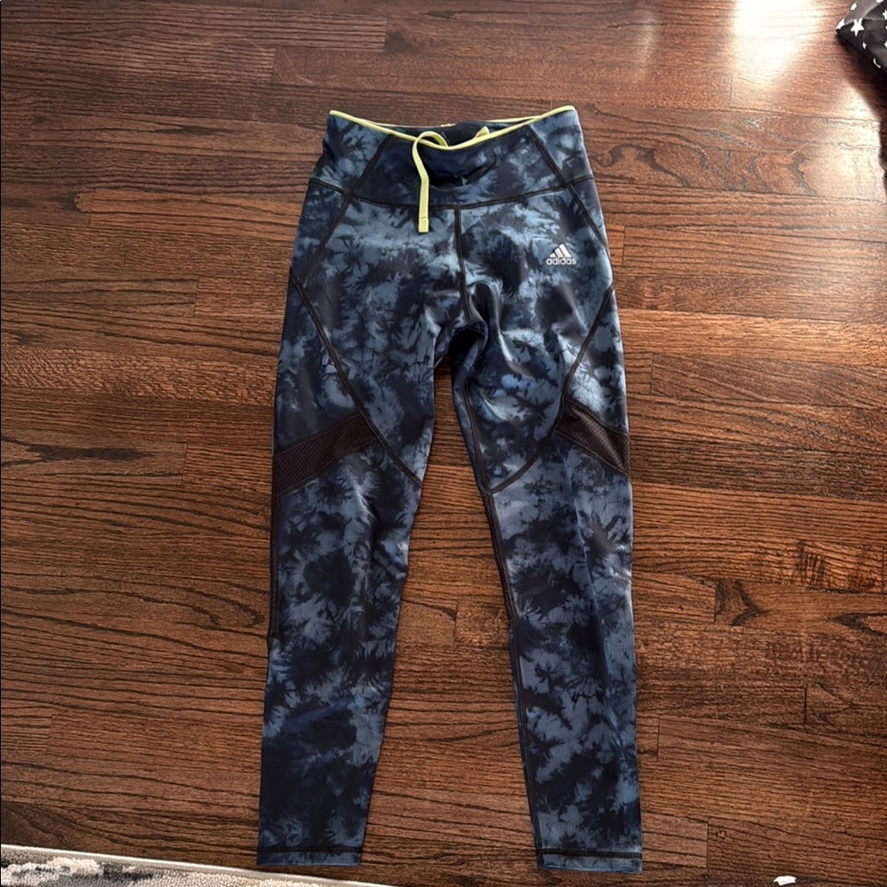 Adidas Blue and Black Leggings